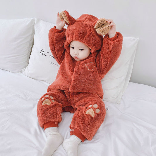 Cozy Velvet Baby Onesie - Long Sleeve Infant Bodysuit for Boys & Girls (0 to 18 month old)