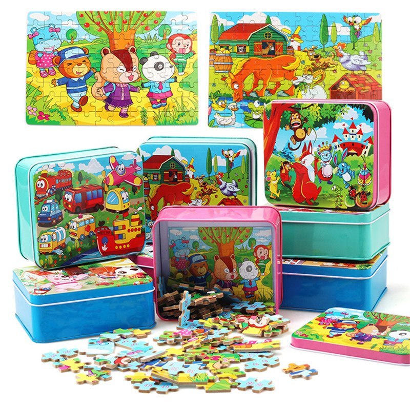 Wooden Animal Puzzle Educational Toy Set for Kids - Developmental Jigsaw for 3+ Years