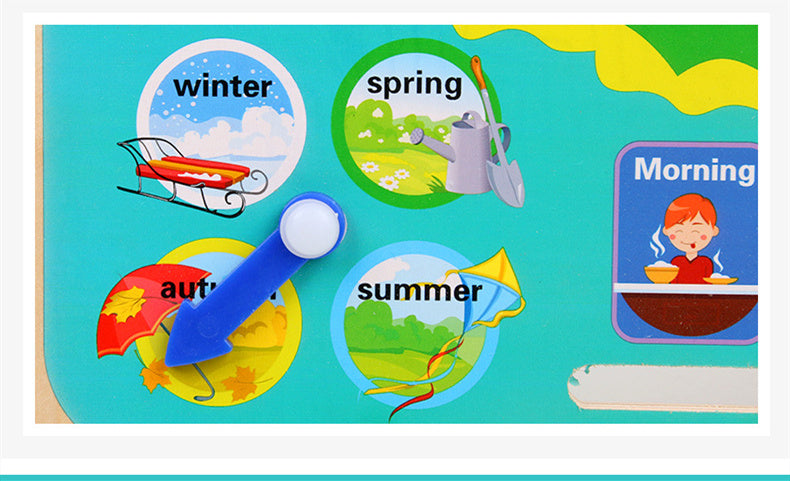 Montessori Wooden Calendar Clock – Educational Weather and Time Cognition Toy for Preschoolers