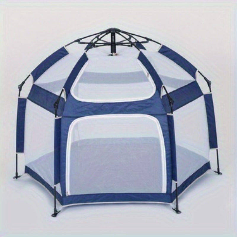 Folding Baby Playhouse Tent with Sunshade & Mesh Panels – Perfect for Family Fun Indoors & Outdoors