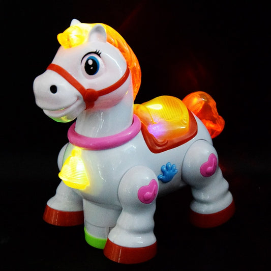 Electric Dancing Cartoon Horse Toy - Musical & Light-Up Baby Educational Toy for Crawling and Development