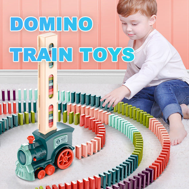 Automatic Domino Train Toy with Building Blocks – Fun & Educational Baby Puzzle Toy for Toddlers