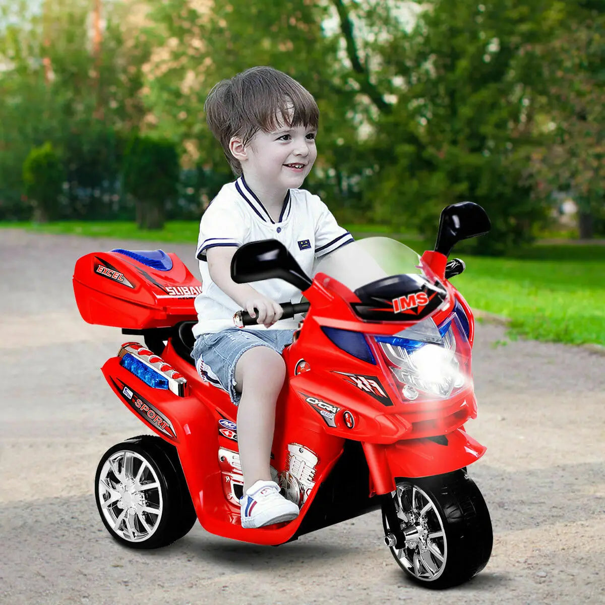 Kids 3-Wheel Ride-On Motorcycle – Battery-Powered Toy Bike, 1.86 MPH