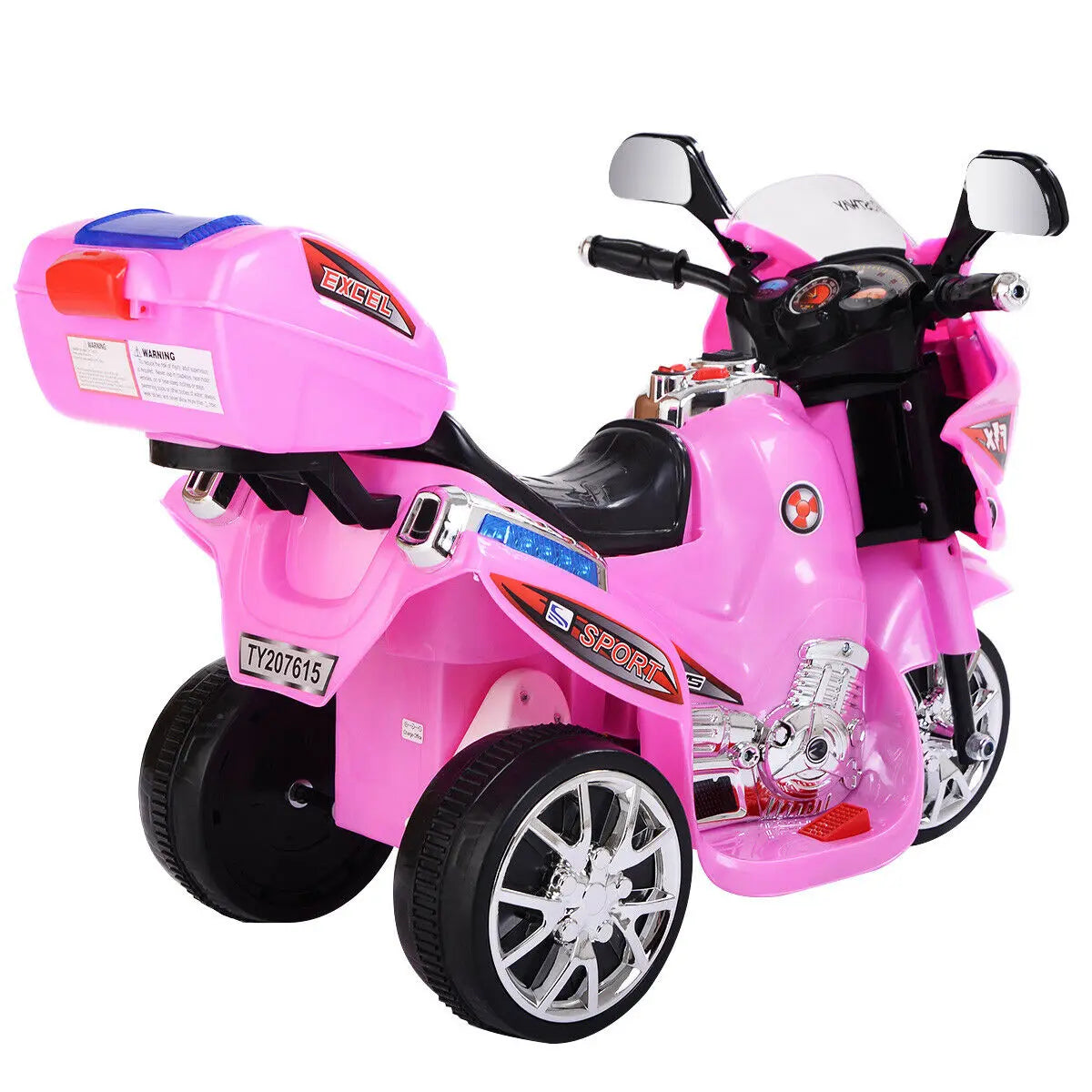 Kids 3-Wheel Ride-On Motorcycle – Battery-Powered Toy Bike, 1.86 MPH