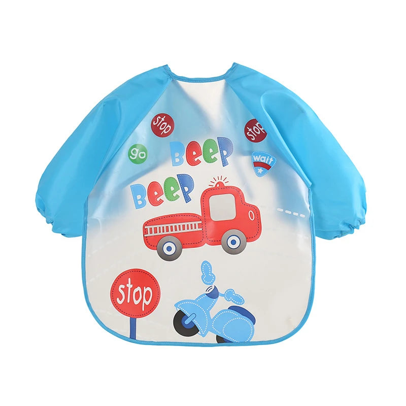 Waterproof Baby Bib with Sleeves – EVA Dirt-Proof Feeding Bib for 0-3 Years