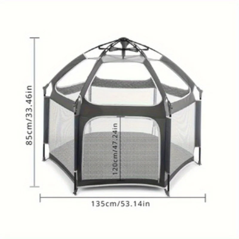 Folding Baby Playhouse Tent with Sunshade & Mesh Panels – Perfect for Family Fun Indoors & Outdoors