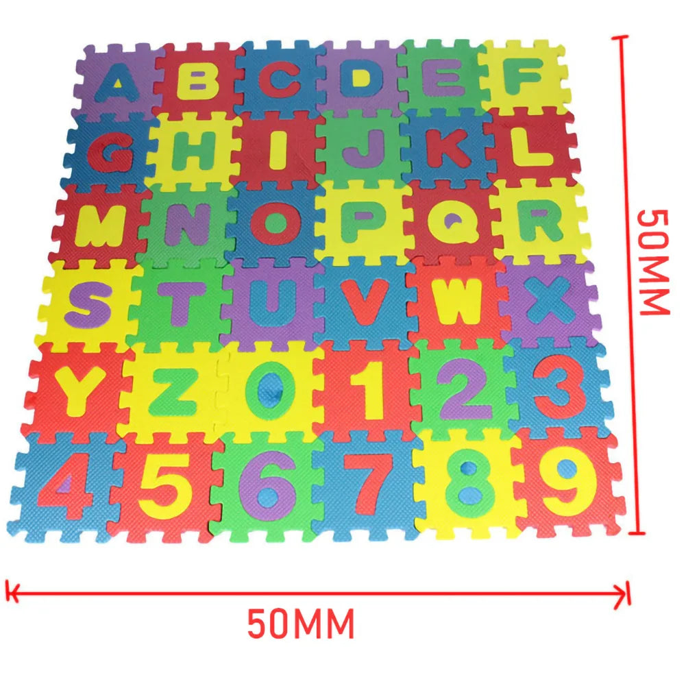 36pcs Number & Alphabet 3D Puzzle Soft Floor Mat for Baby Crawling – Safe, Educational Foam Carpet for New Parents, Perfect for Early Learning & Play