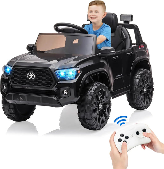 12V Kids Ride-On Truck Electric Vehicle with Remote Control, Safety Belt, LED Lights & 3 Speeds