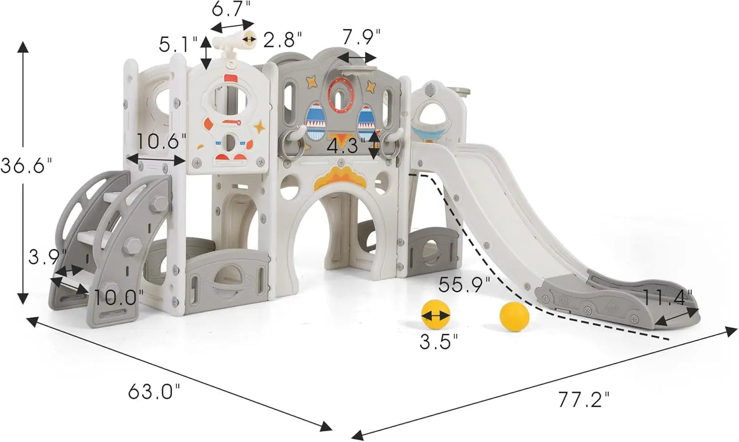 Rocket Adventure Climber Slide – 9-in-1 Toddler Playset for Indoor & Outdoor Fun