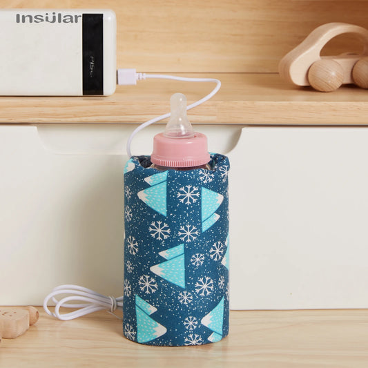 Insular USB Milk Warmer Insulated Bag – Portable Travel Heater for Baby Feeding Bottles