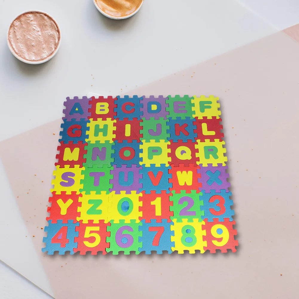 36pcs Number & Alphabet 3D Puzzle Soft Floor Mat for Baby Crawling – Safe, Educational Foam Carpet for New Parents, Perfect for Early Learning & Play