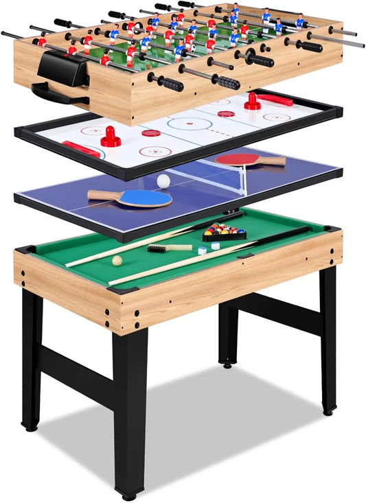 Ultimate 12-in-1 Game Table – 48" Combo Set with Ping Pong, Foosball, Air Hockey, Pool & More – The Perfect Gift for Family Fun