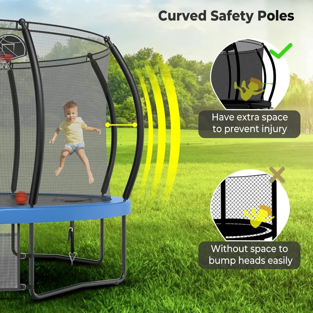 12FT Outdoor Trampoline for Kids & Adults – Safe, Fun, and Durable with Bonus Accessories