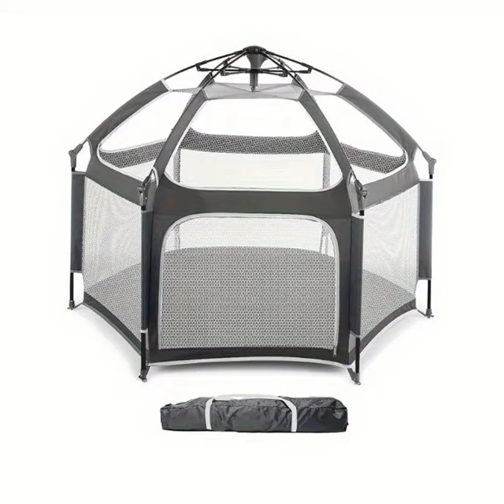 Folding Baby Playhouse Tent with Sunshade & Mesh Panels – Perfect for Family Fun Indoors & Outdoors