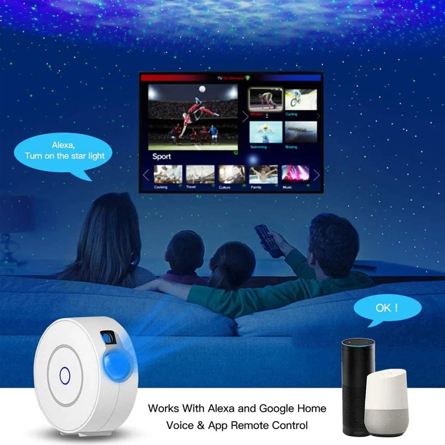 WiFi Smart Aurora Galaxy Star Projector - Alexa & APP Control LED Night Light for Kids