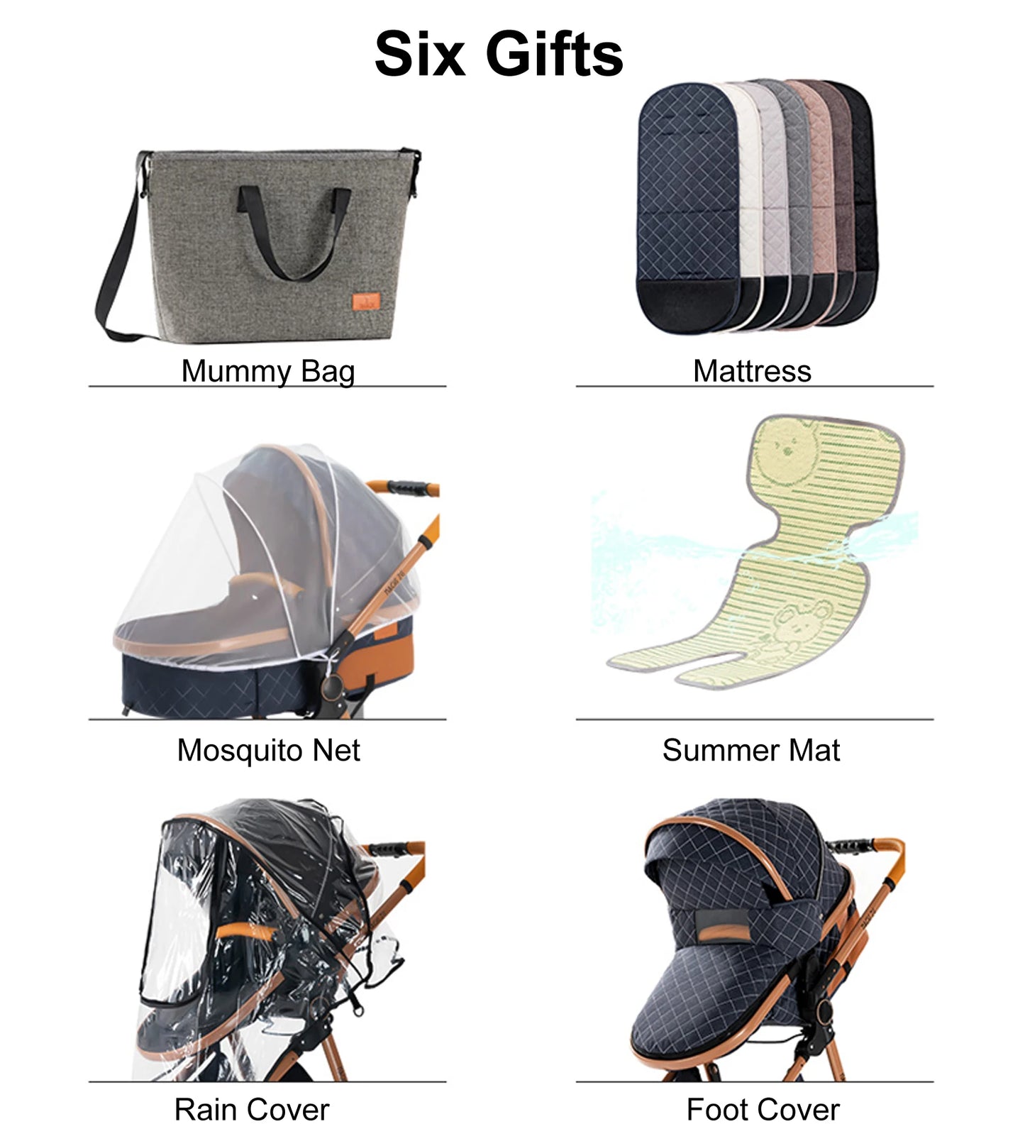 Luxury 3-in-1 Baby Stroller - High Landscape Portable Travel Pram & Pushchair for Newborns