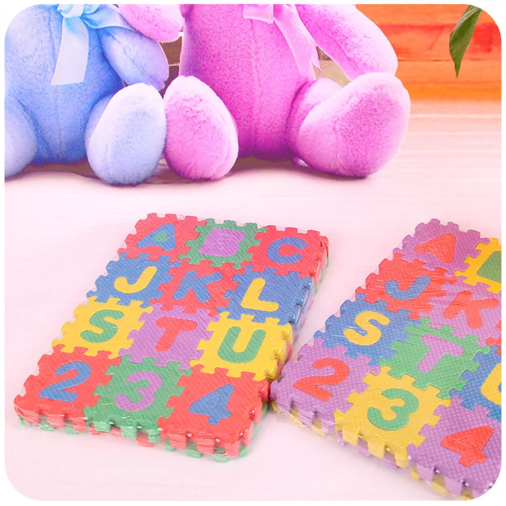 36pcs Number & Alphabet 3D Puzzle Soft Floor Mat for Baby Crawling – Safe, Educational Foam Carpet for New Parents, Perfect for Early Learning & Play