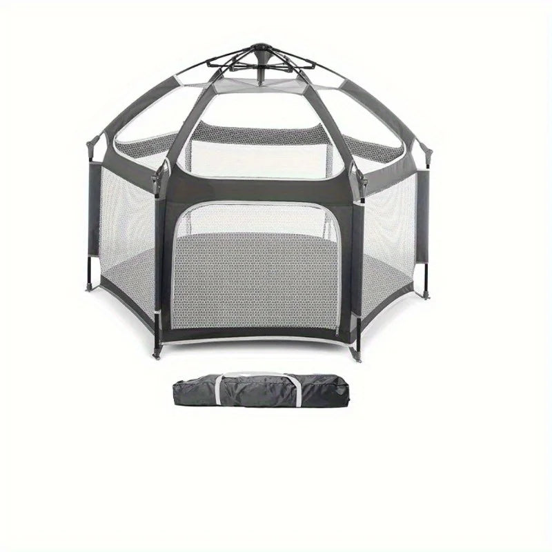 Folding Baby Playhouse Tent with Sunshade & Mesh Panels – Perfect for Family Fun Indoors & Outdoors